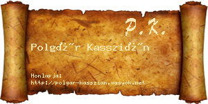 Polgár Kasszián névjegykártya